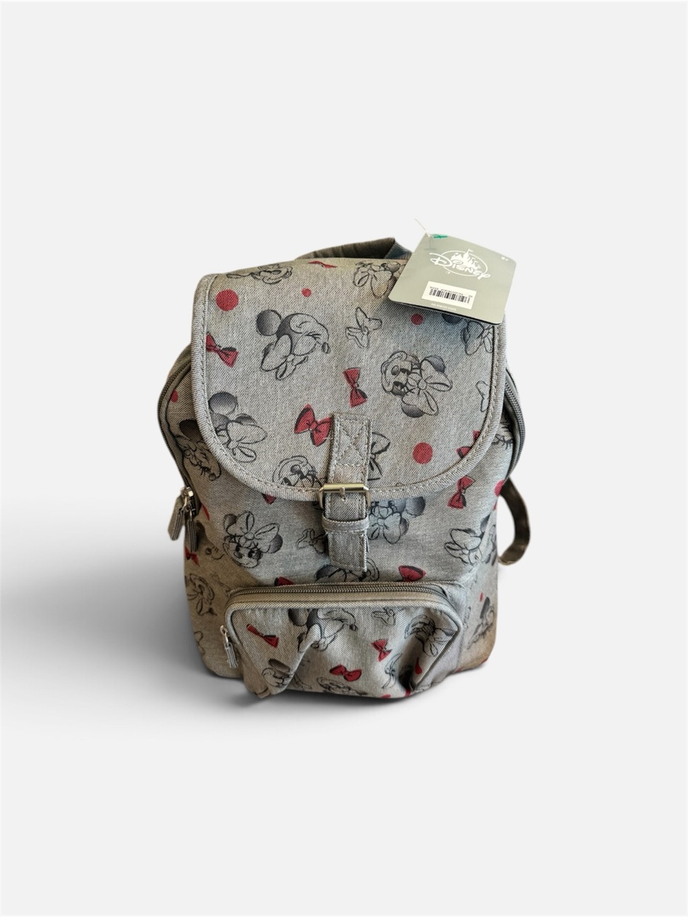NWT Authentic Disneyland Minnie Mouse Print Backpack Red Accent